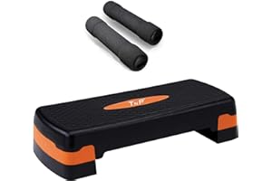 TNP ACCESSORIES TnP Steppers for Exercise Workout Adjustable Height 10cm 15 cm Sturdy Exercise Step for Gym, Aerobic Steps, Cardio Exercise and Stretching + Foam Dumbbell 0.5Kg x 2