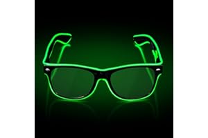 flintronic LED Glasses, Flashing LED Sunglasses Costumes, LED Glasses, 4 Modes, Ergonomic Design & High Comfort, with EL Wire, Suitable for DJ Parties, Live Concerts, Rave Parties, etc