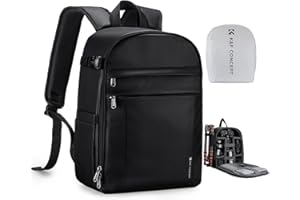 K&F CONCEPT Mochila de Cámara 13L, Ligera e Impermeable, para Fotos Profesionales, Compatible con Sony Canon Nikon, Incluye Bolsillos Frontales y Porta Trípode
