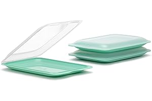 Tatay Porta Embutidos Fresh | Set de 3 Estándar | Tupper Embutido Nevera | Tapa Extraíble, Apilable | Apto Congelador, Microondas y Lavavajillas | Libre de BPA, 17 x 3,2 x 25,2 cm, Color Menta