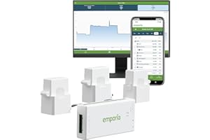 EMPORIA ENERGY Emporia Vue 3 Monitor Intelligente di Energia Trifase – Dispositivo per Automazione Casa o Azienda con Monitoraggio in Tempo Reale, Contatore di Energia, Compatibile con Solare e Net Metering