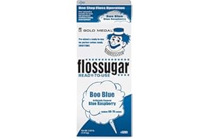 GOLD MEDAL Candy Floss Sugar Blue Raspberry Flavour - Ready-Mixed 1.47kg Carton of Blue Sugar for Candy Floss Machine - Makes 60-70 Average Portions - Perfect for Parties Candy Floss Machine Sugar (1.47kg)