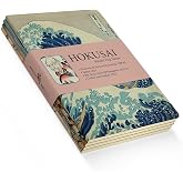 Retronote Mount Fuji Series I - A5, Hokusai 4-Piece Notebook Set I, Unlined, Total 256 Pages, 64 Pages Each, Wire Stitching, Flex
