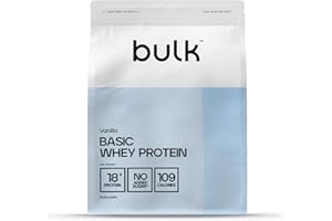 Bulk Basic Protéine en Poudre | Vanille | 1,25kg | 41 Portions | Jusqu’à 18g de Protéines Portion | Faible en Sucres | Formule à Absorption Rapide | Prise de Masse Musculaire et la Récupération