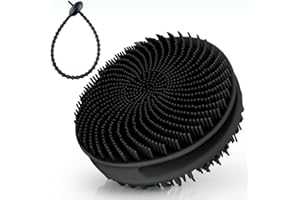 RAMPULA Silicone Body Scrubber Men for Use in Shower, Silicone Loofah Shower Scrubber Mens Bath Scrubber Body Wash Scrubbers Exfoliator, Silky Smooth Skin Solution for Men, Women and Chid (Black)