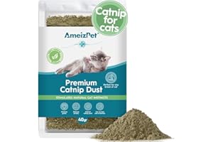 AmeizPet Poussière d'herbe à Chat pour Chats, Alternative à l'herbe à Chat pour L'entraînement Et Le Jeu, Poussière De Comportement Chat Et Chaton 40 g (0.09 Oz)