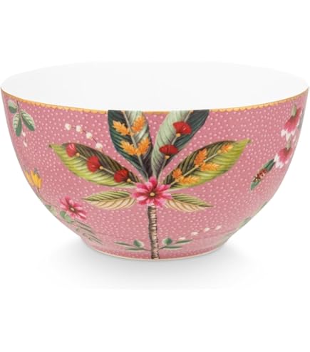 Ciotola Decorativa PIP STUDIO Lily&Lotus 35 Cm - Viola Metallico, Per Tavola E Centrotavola