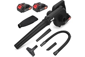 Ykall Cordless Leaf Blower 24V – Powerful Battery Leaf Blower with 2 Batteries & Charger, Lightweight Electric Blower for Lawn, Patio, Garage, Dust & Snow (Black)