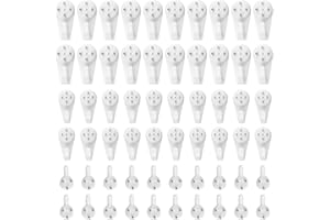 Gvolatee 60 Piezas Colgar Cuadros sin Agujeros, Cuelga Cuadros sin Taladro Ganchos, Clavos pared Invisibles, Colgador pared sin Taladrar, Gancho Colgadores para Colgar Foto, Relojes o Espejos,3 Tipos