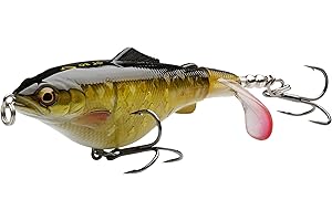 Savage Gear 3D Fat Smashtail - Señuelo de Pesca Topwater Plopper, Cebo Duro Flotante para Bass, Lucio, Musky, Perca, Pesca de Depredadores, Anzuelos Agudos, Agua Dulce y Salada Perca 8cm