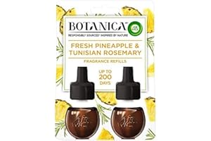 Botanica by Air Wick Scented Oil for Electrical Plug Diffuser Fresh Pineapple and Tunisian Rosemary, Refill Twin Pack, 2 x 19 ml 3113800