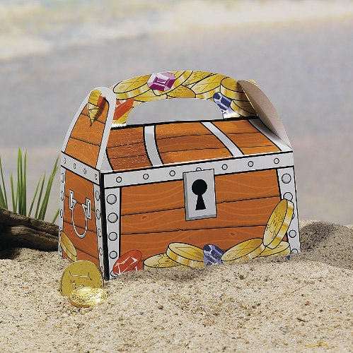 Piraten Schatzkiste Schatztruhe Schatzbox 12 Stück aus Pappe für Mitgebsel und Give-Aways Palandi® - 2