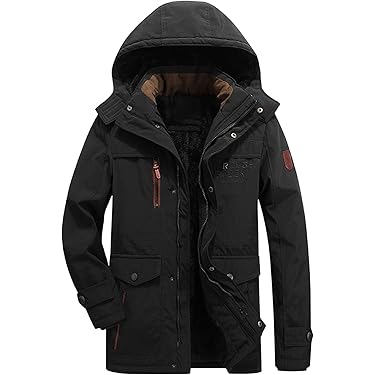 Winterjacke Herren - Gefütterter Winterparka Mit Kapuze In Großen Größen