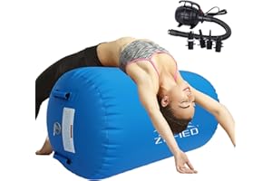 LUBAKED Inflatable Air Roll, Gymnastics Air Roller Tumbling Mats with Electric Pump, Air Roller, Barrel Air Rollers, Training Mat, Airspot Gymnastics Mat for Training, Fitness, Yoga, Home, Gym