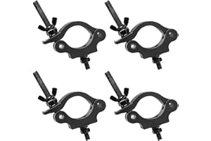 JINDAAUDIO 4Pack Crochet Jeux de Lumières Dj Truss Clamp 40mm-52mm Crochet de Fixation Projecteur, Porteur 100kg Pince éclairage Scene Accroche Lyre Lumiere pour Eclairage Light Dj