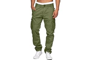 LVCBL Pantaloni cargo da uomo, 100% cotone, da uomo, invernali, per attività all'aria aperta, M-3XL