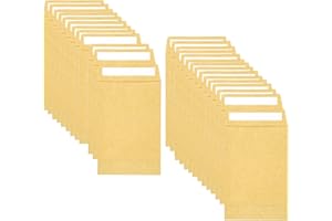 QincLing 100 PCS Coin Envelopes, Self-Adhesive Mini Kraft Paper Coin & Small Parts Envelopes Brown Dinner Money Seed Envelopes for Coin,Jewelry,Stamps,Craft Supplies,Small Items (3.54 × 2.36inch)