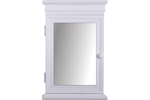 DESIGN DELIGHTS Skrzynka na klucze Evelyn | 44 cm, z lustrem, biała | regał na klucze, regał na klucze, regał ścienny Shabby, lustro, szafka na klucze, szafka na klucze