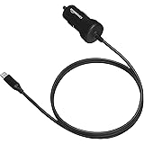 Amazon Basics - Kfz-Ladegerät mit Lightning-Anschluss, Gerade Kabel, 5 V, 2,4 A, 0,91 m, Schwarz
