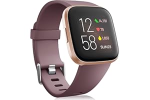 Oielai pour Bracelet Fitbit Versa 2/Bracelet Fitbit Versa, Silicone Sport Classique Remplacement Bracelet Compatible avec Fitbit Versa Lite/Versa 2/Fitbit Versa pour Femmes Hommes, Petit Fumée Violet