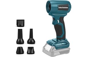 PANTHEM Mini soffiatore a batteria compatibile con Makita 18 V, 30 m/s, 130000 giri/min, motore senza spazzole, 5 ugelli inclusi, leggero e portatile per terrazza, prato, pulizia auto e campeggio (senza