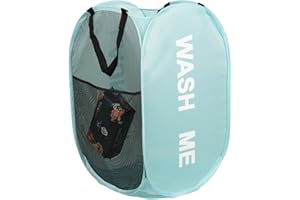 KIAYOO Cesto Ropa Plegable,Cesta Ropa Sucia,Cesta Ropa Limpia para para el Baño,Dormitorio,Lavandería,Hotel y Viajes,Azul