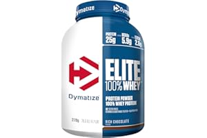 Dymatize Elite 100% Whey Rich Chocolate 2170g - Pulverizador de adecuada Poteína y Baja Azúcar + Proteína de Suero y BCAA