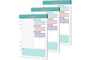 JOY & INSPIRATION A5 To Do List Refill Paper Daily Planner sin fecha 3 paquetes 6 agujeros 150 hojas A5 Refillable Refill Paper Daily Planner con lista TO-DO, horario impreso por ambas caras