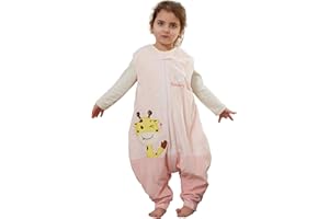 XQ&XG Sacco Nanna con piedini, Bambini Sacco Nanna con gambe 1.5 TOG, Sacco a pelo con gambe, Rosa, 1-3 Anni