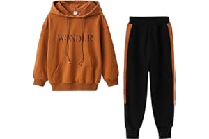 YFPICO Survêtement Ensemble Fille Costumne Sport Jogging Sweat-Shirt Encapuchonné Pull + Pantalon de Sport Hoodies 2 Pièces Vêtement d'automne Printemps