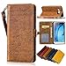 Produktbild Samsung Galaxy J5 2016 Leder Hülle,Handy Hülle Tasche Samsung Galaxy J5 2016,Ledertasche für Samsung Galaxy J5 2016,Leweiany Handytasche Samsung Galaxy J5 2016 Schutzhülle aus Echt-Leder Retro Blumen Prägung Hülle im Ständer Bookstyle Wallet Tasche Flip Brieftasche Etui Schale mit Kartenfach, Magnet und Praktischer Standfunktion Luxus Tasche für Samsung Galaxy J5 2016 - Premium Hülle in Braun