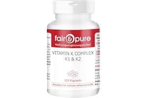 Fair & Pure® - Vitamine K Complexe K1 & K2 - avec 2200μg de Vitamines K par gélule - 120 gélules véganes