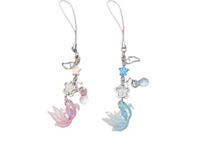 Goiern 2 sztuki zawieszek na telefon komórkowy, estetyczny wisiorek do telefonu komórkowego Y2K, słodka smycz do telefonu komórkowego, breloczka do kluczy, zawieszka do aparatu fotograficznego, l