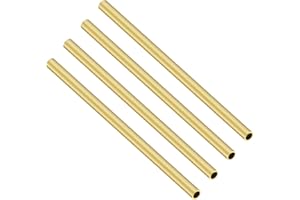 iMeistek Tubo in ottone, 4,5 mm di diametro esterno x 0,5 mm di spessore della parete, lunghezza 200 mm, tubi in rame senza cuciture, per artigianato fai da te (4 pezzi)