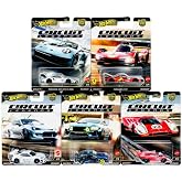 Hot Wheels Circuit Legends D&ouml;k&uuml;m Yarış Seti - Porsche, Ferrari, Ford ve Subaru Simgeleri, 1:64 &Ouml;l&ccedil;ek, Yaş 3+ (5'li Paket) FPY