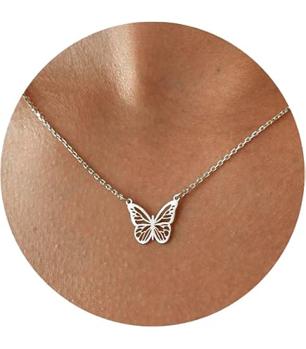 Collana con farfalla in opale blu – Delicato ciondolo in oro - Italia