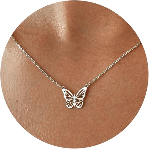 MICMIF Collana Farfalla Argento 925 Per Donna, Lariat Y