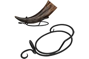 HOUSE OF WARFARE Medieval Handmade Iron Horn Stand for Drinking Horns Viking Beer Mead Horn Stand Made From Sturdy Iron for Display and Décor (Hand Forged Rustic Horn Stand)