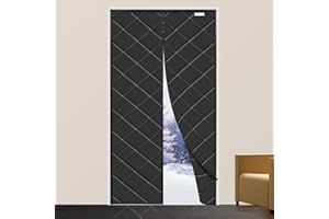 WENT Magnetic Thermal Insulated Door Curtain, Wind, Cold and Noise Proof, Pet Friendly, Suitable for air-Conditioned Rooms, Heating, Kitchens, and Living Rooms, 90x210 cm, Black