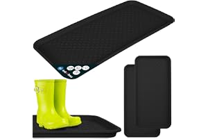 KOTARBAU® 2 st. Skobricka - Plast - 38 x 76 cm - Svart - Skomatta - Skobrickor - Skodroppbricka - Skodroppbrickor - Skodropps