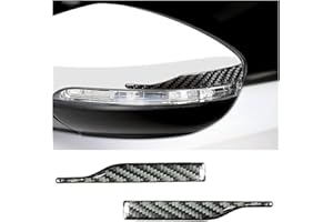 CGEAMDY 2 Stück Aufkleber Stoßstange für Rückspiegel Aufkleber Türkante Stoßstange Türschutz Universal, Carbon-Faser Muster Rückspiegel Streifen Abdeckung (11.3x1.44cm)