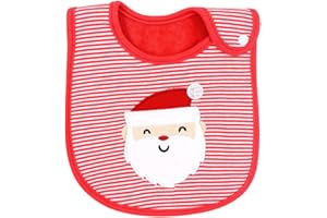 BASTOUR Bavaglini Neonato Impermeabili, Bavaglino di Natale, Bavaglini Natalizi per Bambini, Bavaglini Drool Lavabili in Lavatrice, Bavaglini Neonato Cotone, per Dipingere, Giocare e Mangiare