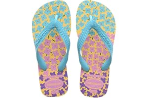 Havaianas - Kids Flores, Comfortable, Durable, and Fun Flip-Flops, Floral-Print Sole, Metallic Straps, and Non-Slip Sole, Girls