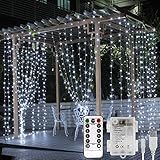 Mando a distancia. Puede escoger entre 8 modos de luz, aumentar y disminuir el brillo y poner un temporizador.