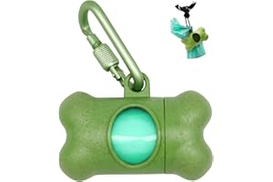 YUCHIYA Hundekot Pickup Taschen Halter Spender mit Standard-Größe Duft Doggy Abfallbeutel und Karabiner mit Sicherheitsschloss Plus Klettverschluss Nie wieder an der Leine verlieren