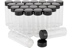 Unxuey 24 opakowania 30 ml (1 uncja) przezroczyste szklane fiolki na próbki szklane butelki z plastikową śrubą czarna nakrętka przezroczyste fiolki laboratoryjne pojemnik na kosmetyki laboratoryjne