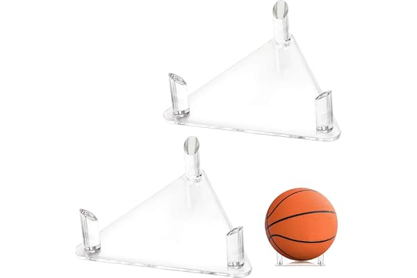 2 Pièces Support de Football Acrylique, Acrylique Support Balle , Ball Support Présentoir, pour Ballon de Rugby Présentoirs à Billes pour Basketball Football Volleyball Ballon Rugby Ball (Transparent)
