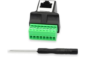 GINTOOYUN Terminale a vite RJ45, RJ45 Ethernet 8P8C femmina a 8 pin Extender Connettore adattatore per Cat7 Cat6 Cat5 CCTV DVR Accoppiatore di rete
