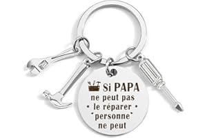 RGHSZ Cadeau Fete des Peres Porte Clés Papa Cadeau Anniversaire Papa Cadeau Papa Cadeau Fete des Peres Personnalisé Papa Cadeau de Noël Halloween pour Papa-Je T'aime, Papa