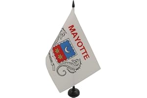 AZ FLAG Drapeau de Table Mayotte 21x14cm - Petit Drapeaux DE Bureau mahorais - France 14 x 21 cm